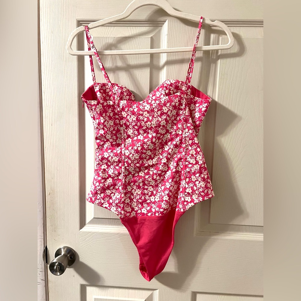 NWT Zara Floral Corset Bodysuit, Sz Small - Picture 3 of 7